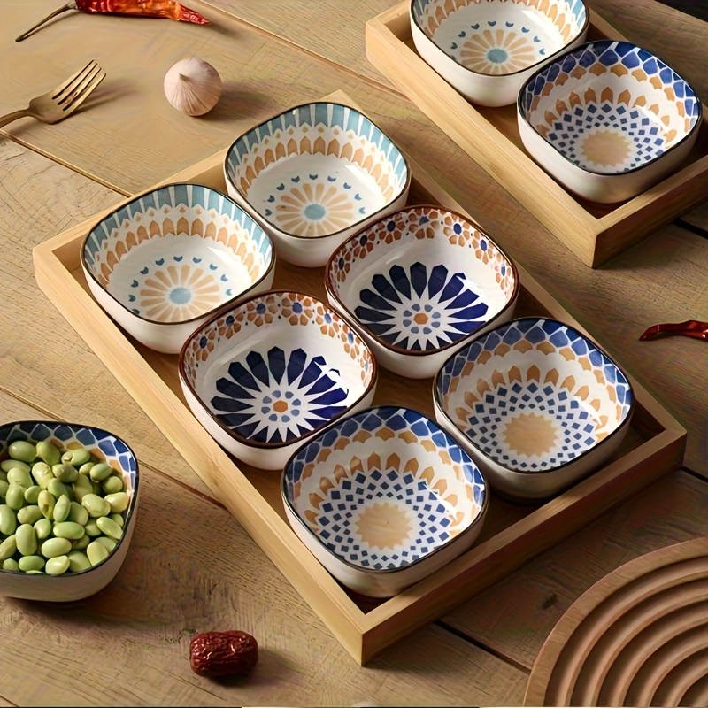 MAKABORO 도자기 나눔접시 일식 가정용 소스 반찬 그릇 간장 양념접시 6ps세트, 6개, 사진색 12,800원