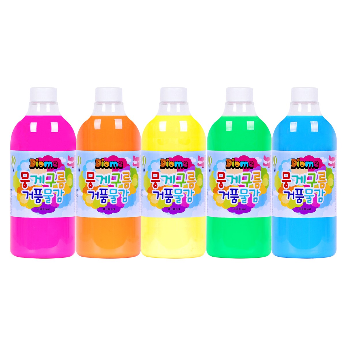 뭉게구름 거품물감 리필 1000ml 5색 /  키즈맘아트 유아물감 형광물감 미술놀이 어린이물감 물감놀이 핑거페인트 물감 엄마표미술놀이 촉감놀이 오감놀이 도트물감 액션페인팅 70,400원