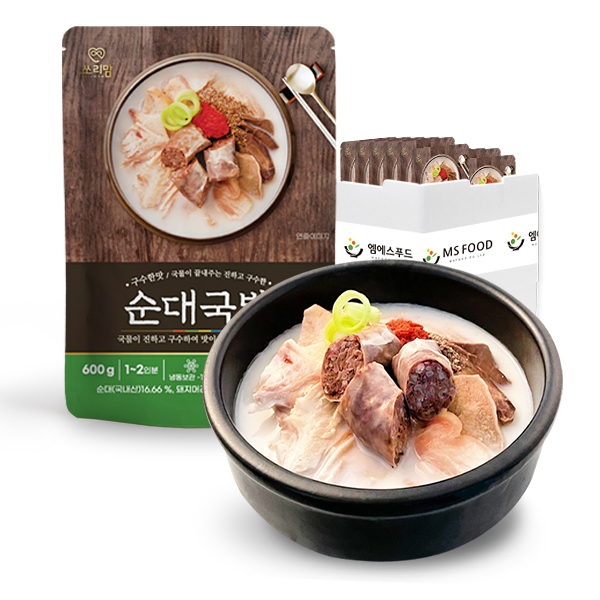 쏘리맘 돈사골 순대 국밥 25개 BOX 엠에스푸드 즉석 요리 캠핑 간단 간편 엄마손맛 간편식 혼밥 음식, 600g, 25개 153,670원