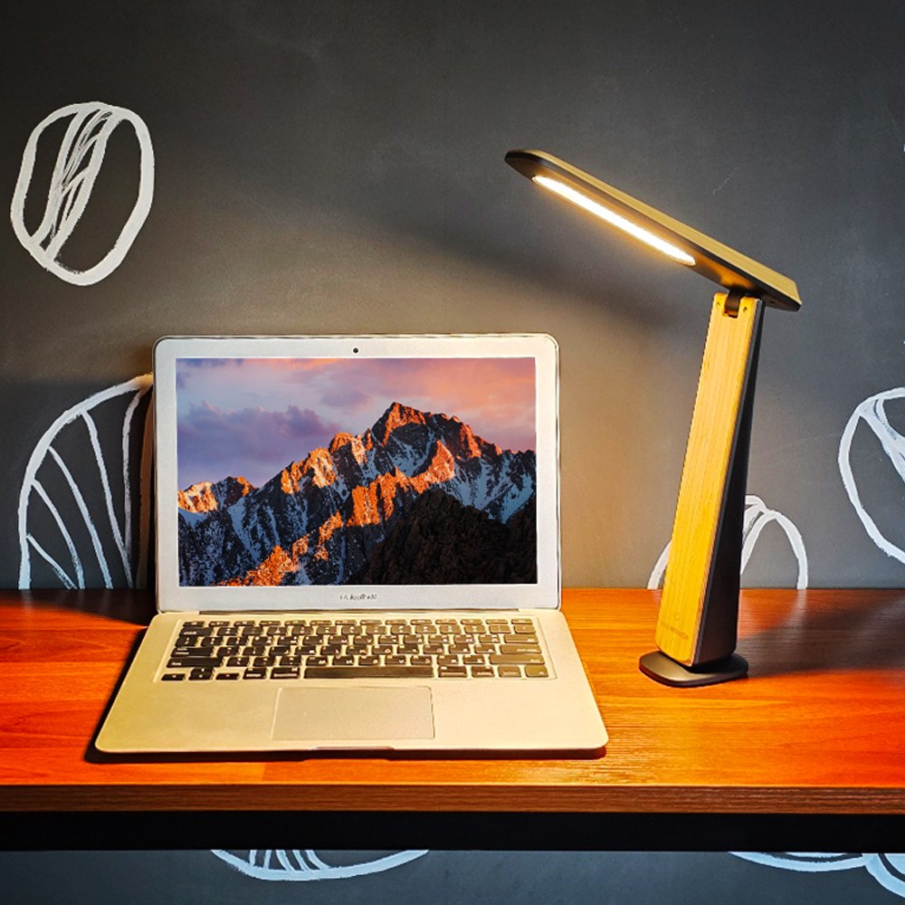 몬스터라이트 리얼 대나무 히카리 충전식 LED 책상 조명 스탠드, 천연대나무 48,000원