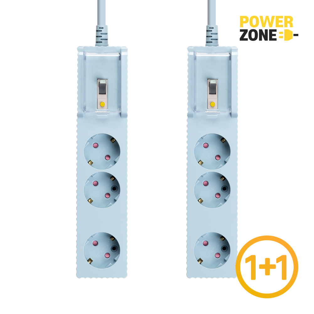 1+1 파워존 웨이브 4000W 고용량 누전차단 멀티탭 3구 50cm 1.5m 3m 5m 7m, 2개 92,500원
