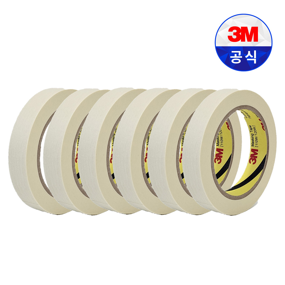 3M 마스킹 테이프 110 아이보리 40M 종이 페인팅 도색 보양 시공 인테리어 도장 15mm 6개, 6개 8,220원