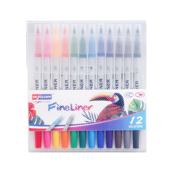 스카이글로리 컬러브러쉬 수채 트윈 파인라이너 캘리그라피펜세트 8,000원