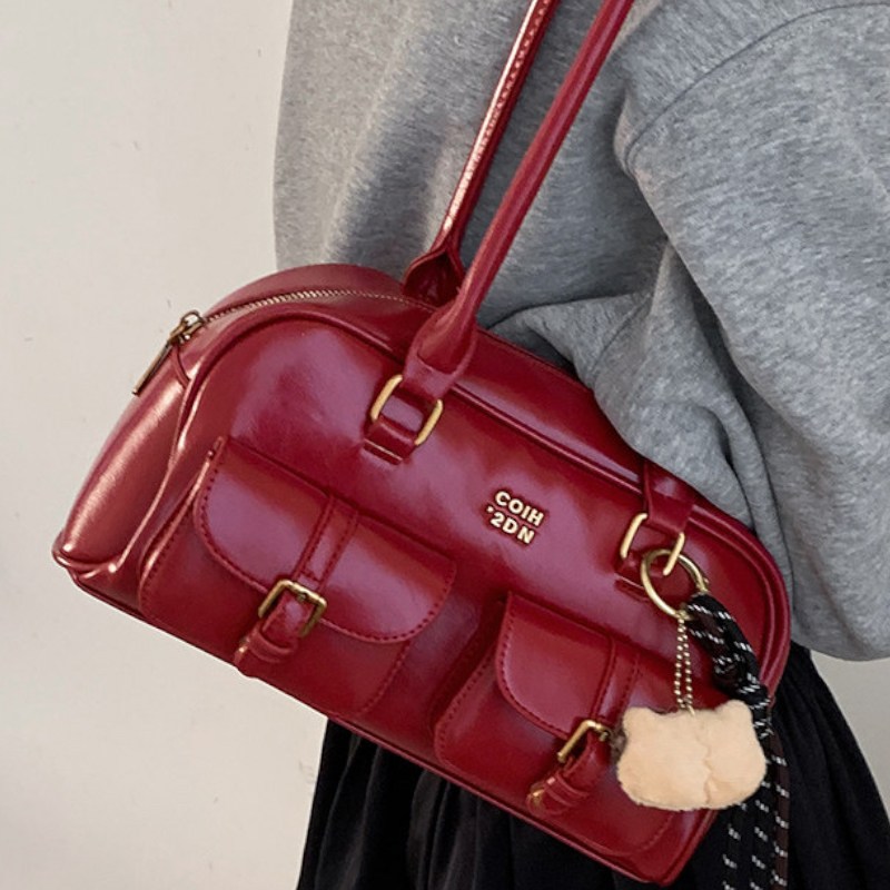 B&C.Room 빈티지 볼링백 여성 숄더백 고급 숄더백 여성 핸드백 대용량 출퇴근용 가방 무지 가방 베이직선물 여성 가방 숄더백 여성 토트백 19,990원