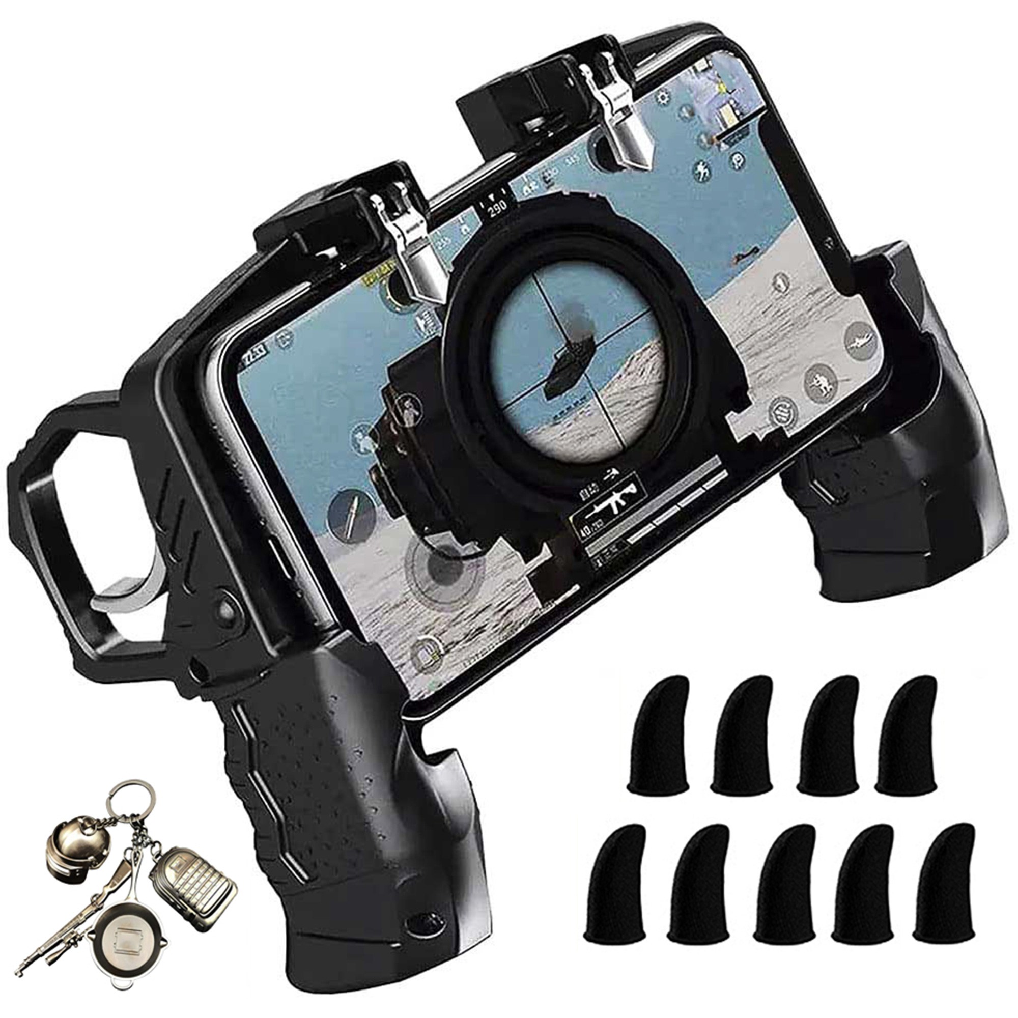 Mikirini 4 손가락 작업 휴대 전화 전문 게임 트리거 11 에 1 게임 컴보, 1세트, 블랙, K21 17,990원