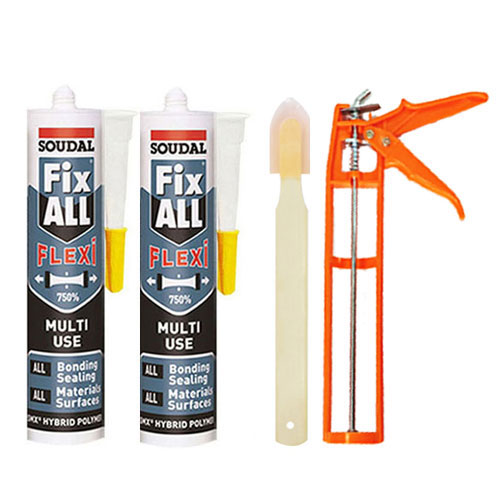 수달 픽스올 실리콘 Flexi 플렉시 무취 고탄성 방수 강력접착실리콘 2개+헤라+플라스틱건 백색 세트, 1개 29,200원