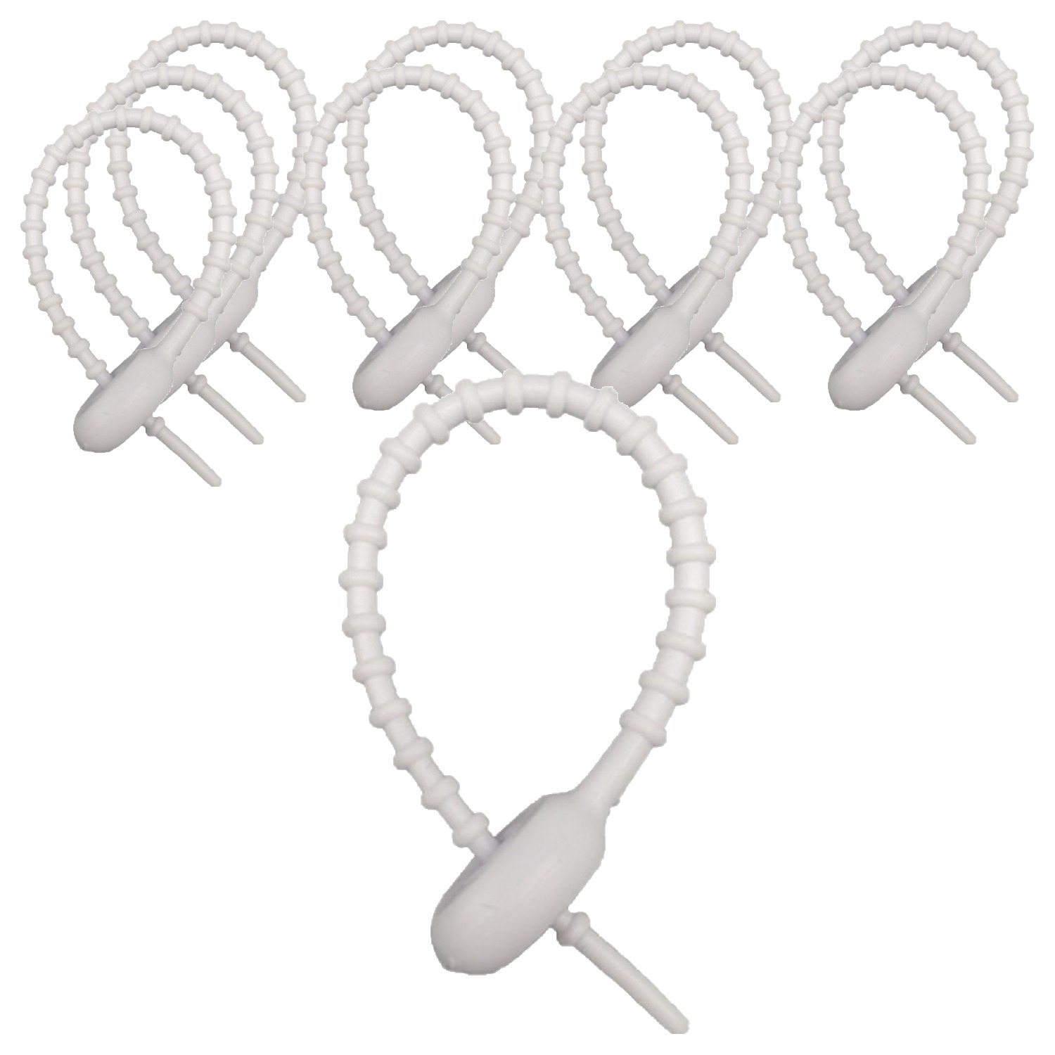 앞날창창 말랑 실리콘 키링고리 스트랩 케이블타이, 화이트, 10개 3,200원