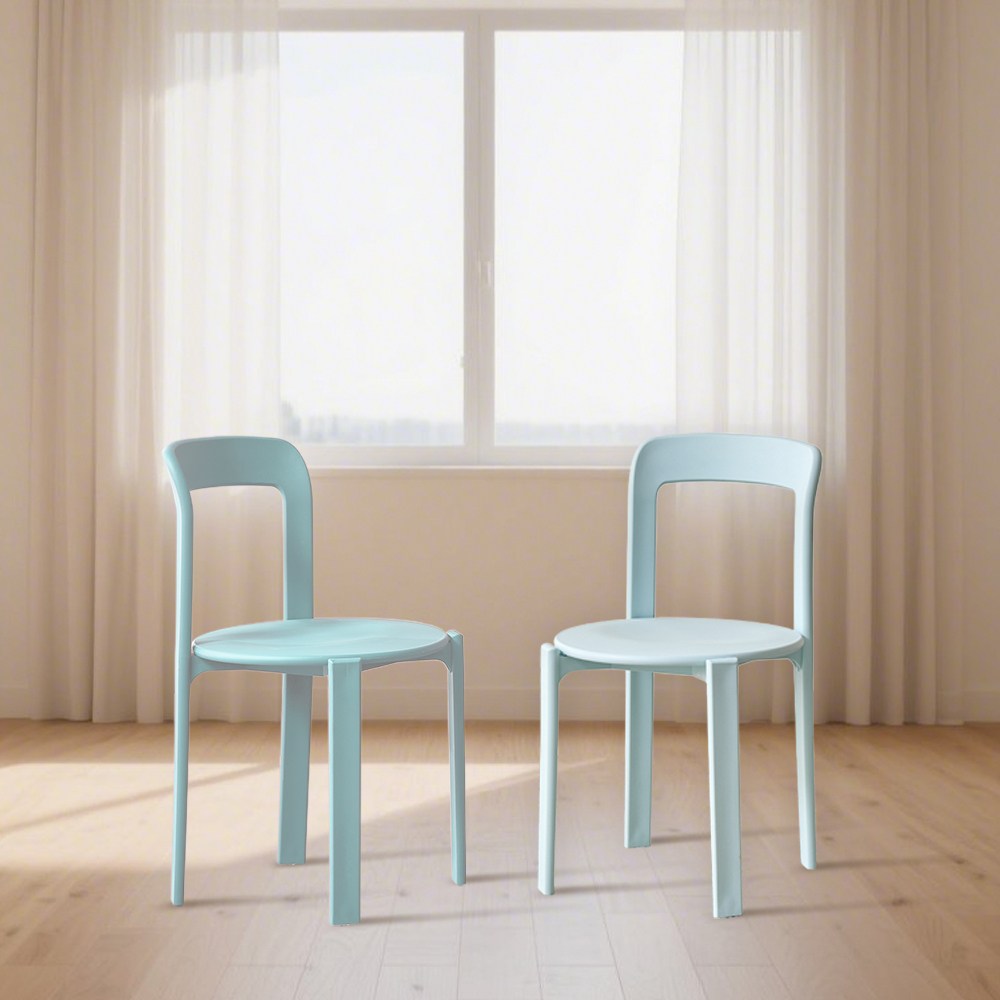 [리비니아] 엘리나 체어 PP 디자인 인테리어 카페 식탁의자 스태킹체어 1+1개/ 8 Colors, 2개, 스카이블루 75,900원