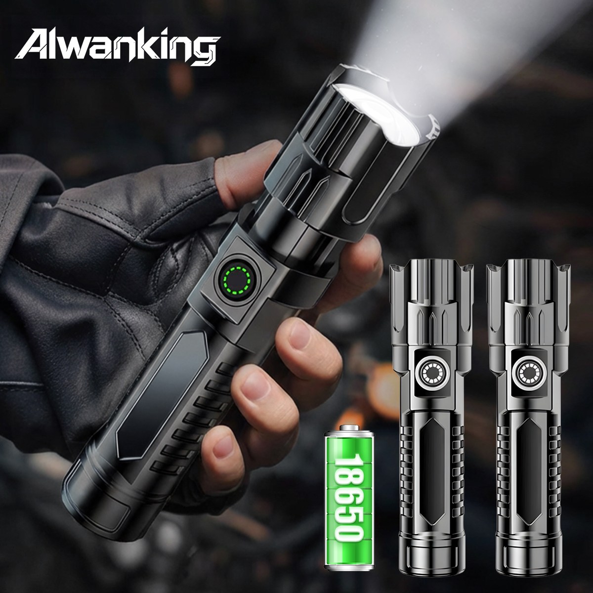 Alwanking 초강력 led 손전등 독일 심지 미니 휴대용 후레쉬 초경량, 2개 15,700원