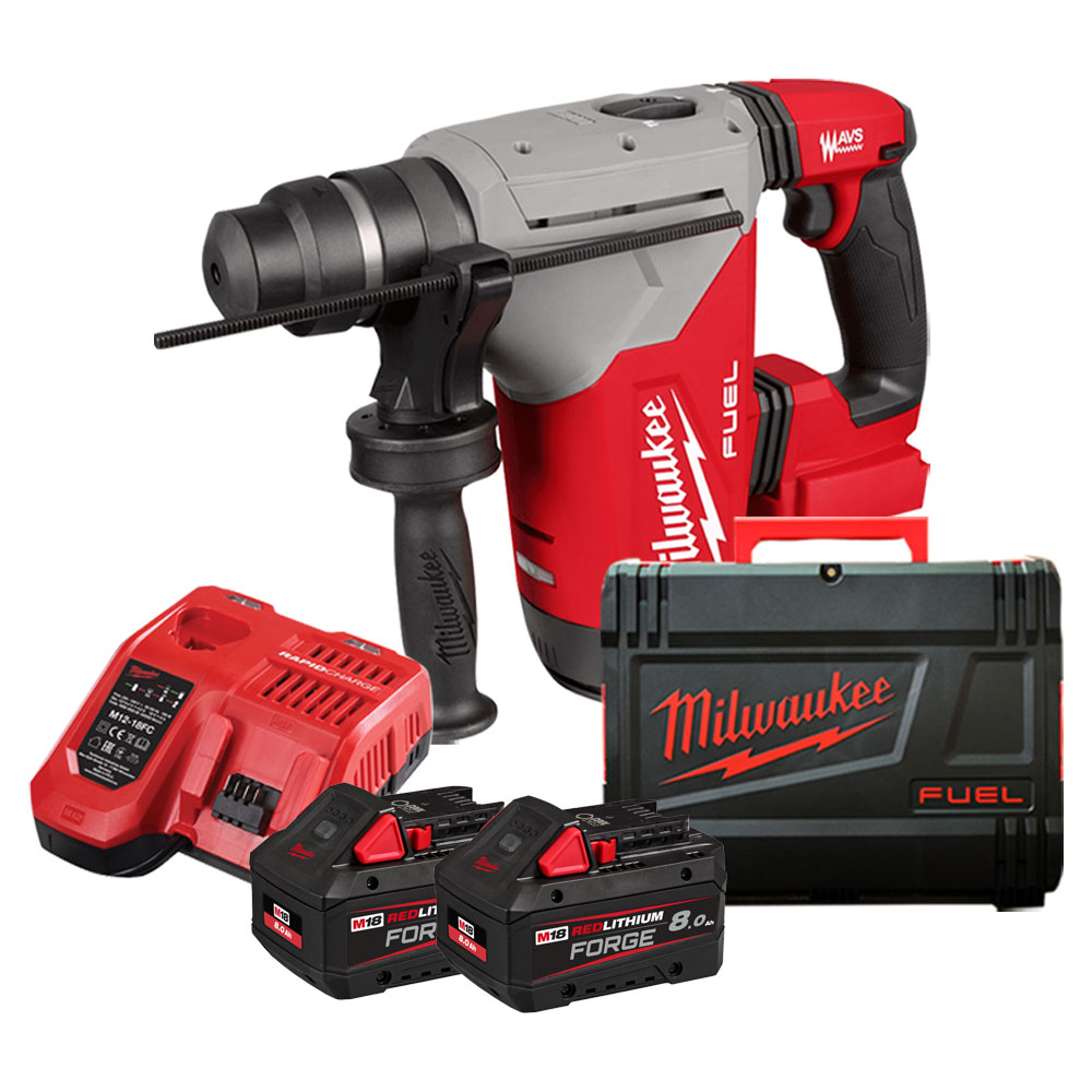 밀워키 M18 FHP-802X 충전 로터리 해머드릴 18V 8.0Ah 고출력 포지 배터리 2개 세트, 1개 855,830원