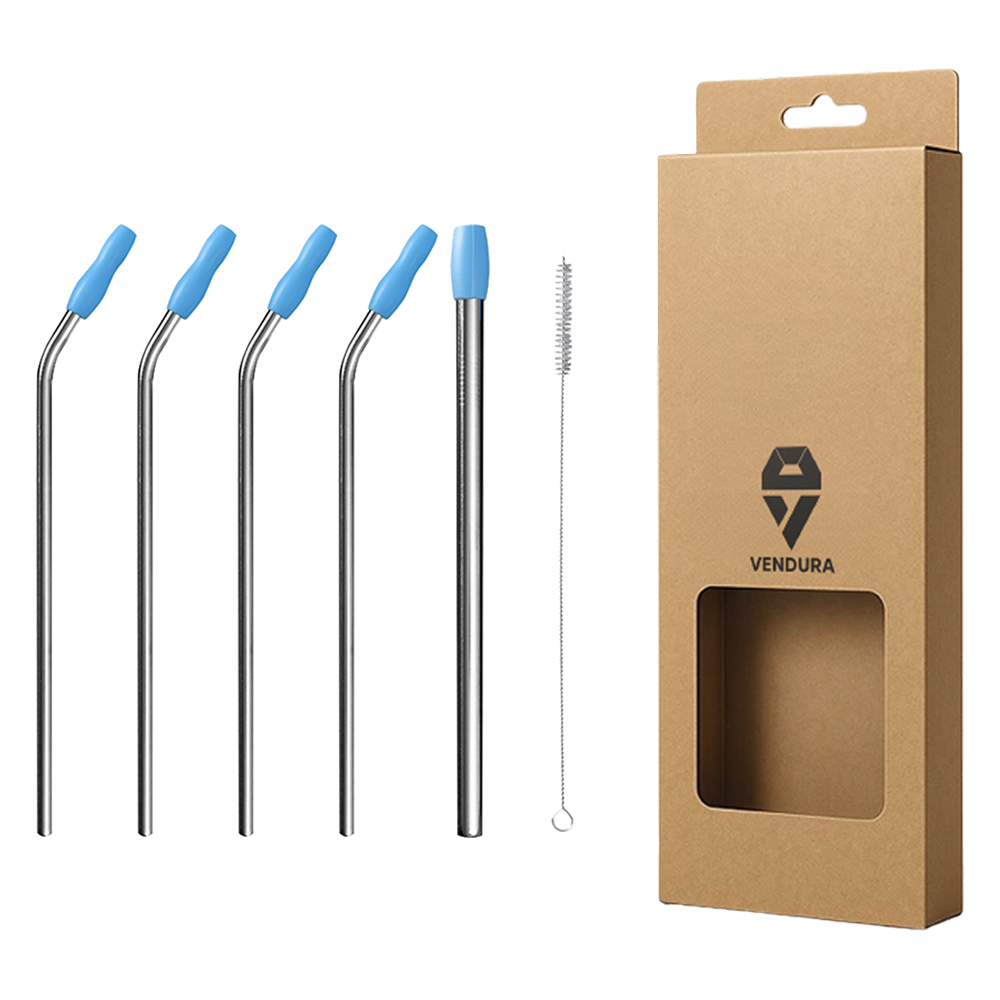 벤듀라 스테인레스 빨대 215mm 곡선형 4p + 스무디용 직선 + 세척솔 세트, 1세트 8,820원