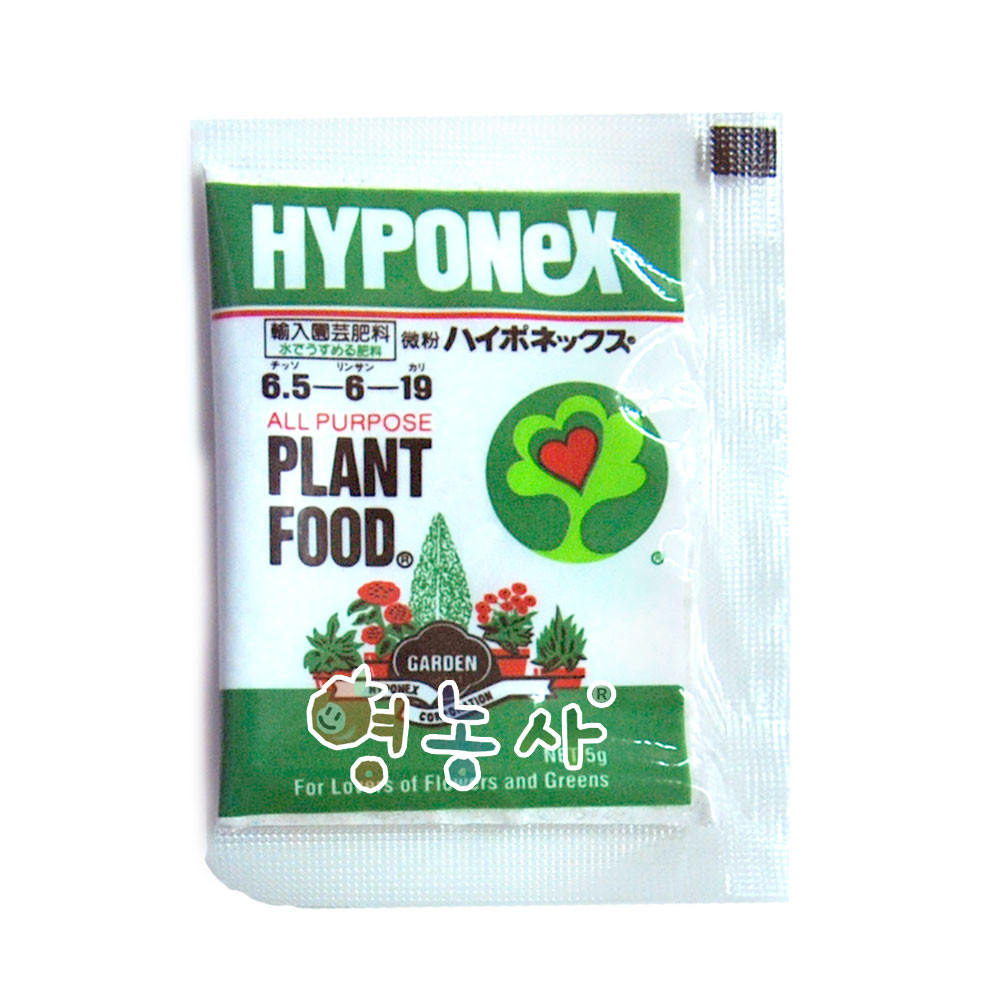 Hyponex 하이포넥스 미분 5g 분말 식물영양제 식물비료 (6.5-6-19), 1개 4,090원