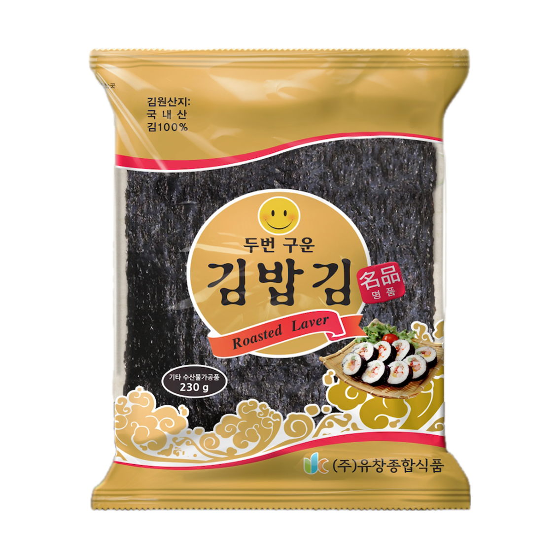 유창김 [본사 직출고] 두번구운 김밥김(명품).100매 230g 4봉, 230g, 4개 59,600원