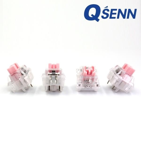 (QSENN) 기계식 축교환스위치, 큐센 하이무 저소음 핑크솔트 택타일 5핀 37G (50EA) 7,000원