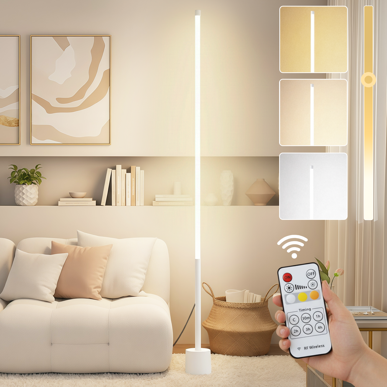 VELNIO LED 플로어램프 무드조명 리모컨 3색 밝기조절 거실 침실 장스탠드 21,500원