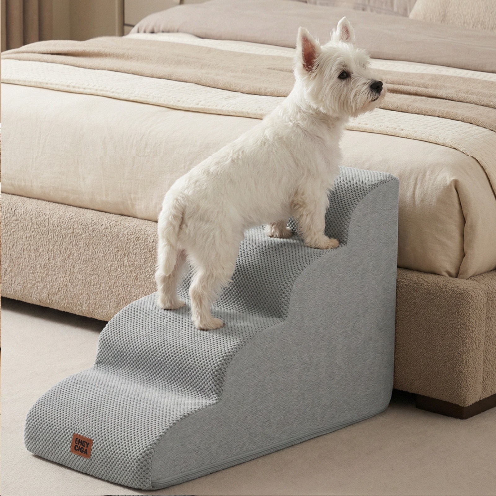 EHEYCIGA 곡선형 쾌적 강아지 계단 논슬립 슬개골보호 애견계단 2단 3단 4단 56,690원