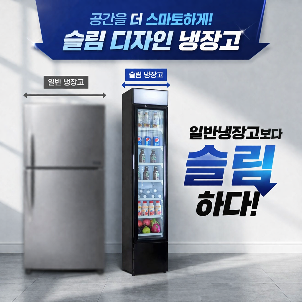 쇼넷 쇼케이스냉장고 슬림 음료냉장고 105L 업소용 가정용 틈새, SN150(화이트) 580,000원
