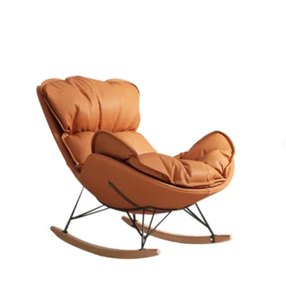 쿠시에 Cushie 포근한 프리미엄 럭셔리 흔들의자 리클라이너 스윙체어 안락의자 북유럽 독서의자 1인쇼파, 1개, 5. 오렌지 128,000원