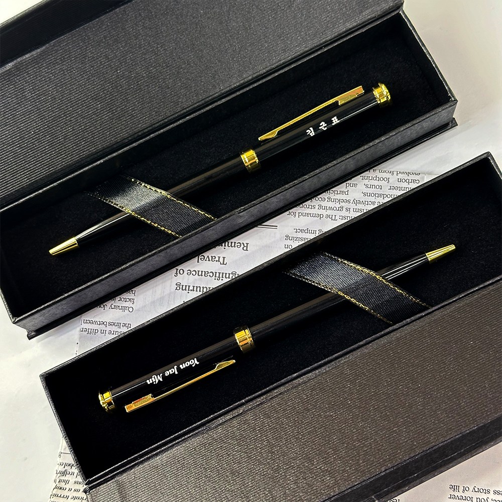 각인볼펜 로고각인 고급 선물용볼펜 홍보용 판촉 답례품 (무료각인+고급케이스), 1개, 블랙 7,000원