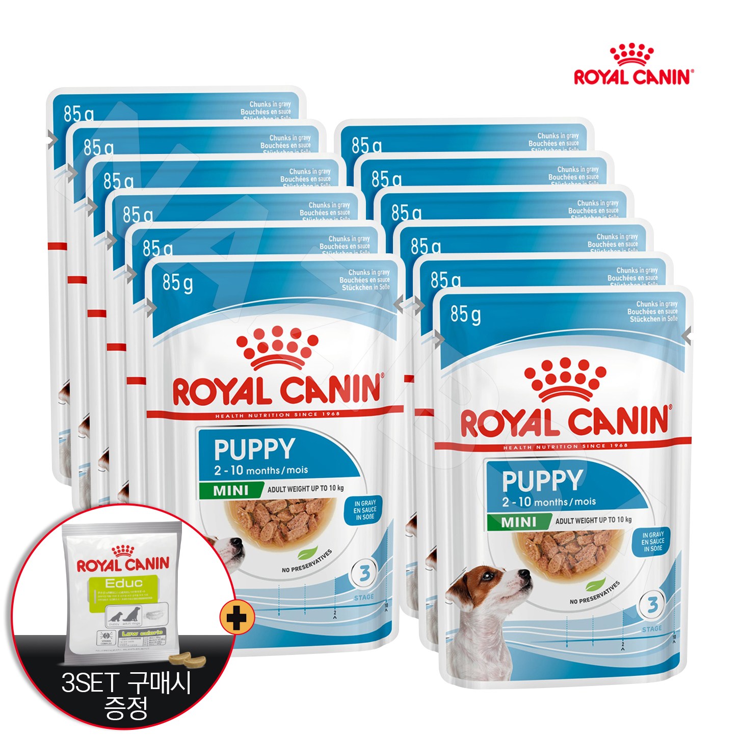 로얄캐닌 독 미니퍼피 파우치 85gX12팩 생후2개월-10개월미만 어린소형견용 습식사료 21,400원