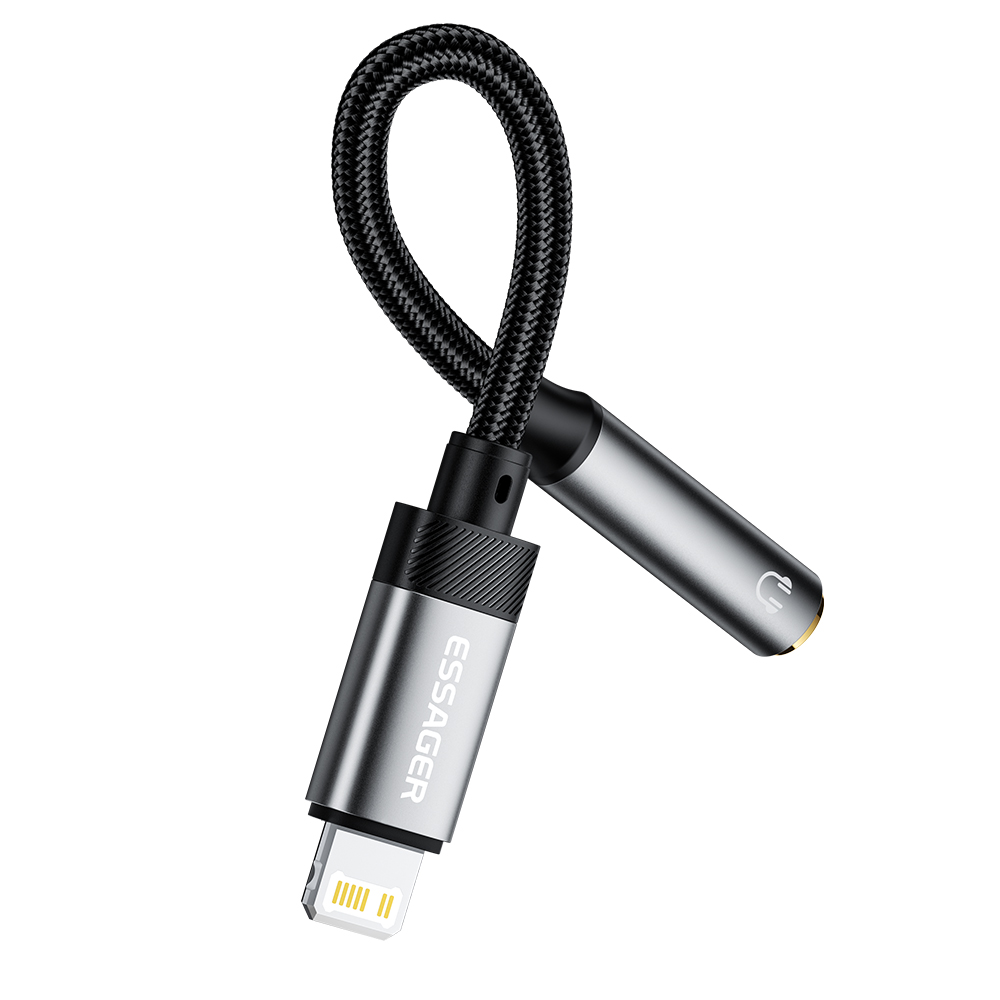 Essager 라이트닝 3.5mm 이어폰 변환 젠더, 1개, 회색, 143mm 15,900원