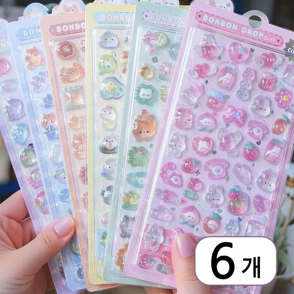 Equator 네이처포유 입체스티커 다꾸 폰꾸 꾸미기 꾸미기템, 1세트, 6개 9,800원