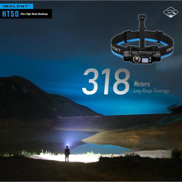 IMALENT HT50 헤드라이트 3000 루멘 헤드 램프 경량 USB-C 충전식 듀얼 광원 헤드램프 내장 배터리 102,900원