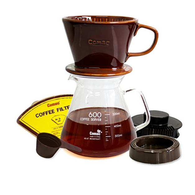 코맥 자기 커피드립세트 DN4 600ml, 600ml, 1세트, 커피서버+드리퍼+여과지+계량스푼+받침대 37,600원
