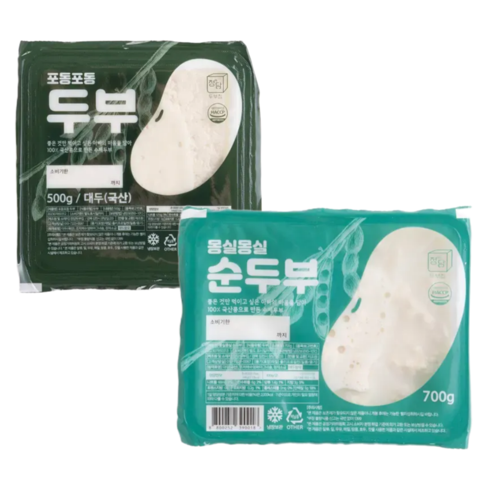 [정담두부집] HACCP 100%국산콩 수제두부, 1.2kg, 1세트 14,000원