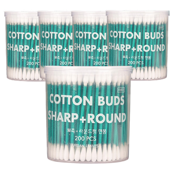 어반리브즈 뷰티면봉 라운드 + 뾰족, 200개입, 5개 12,000원