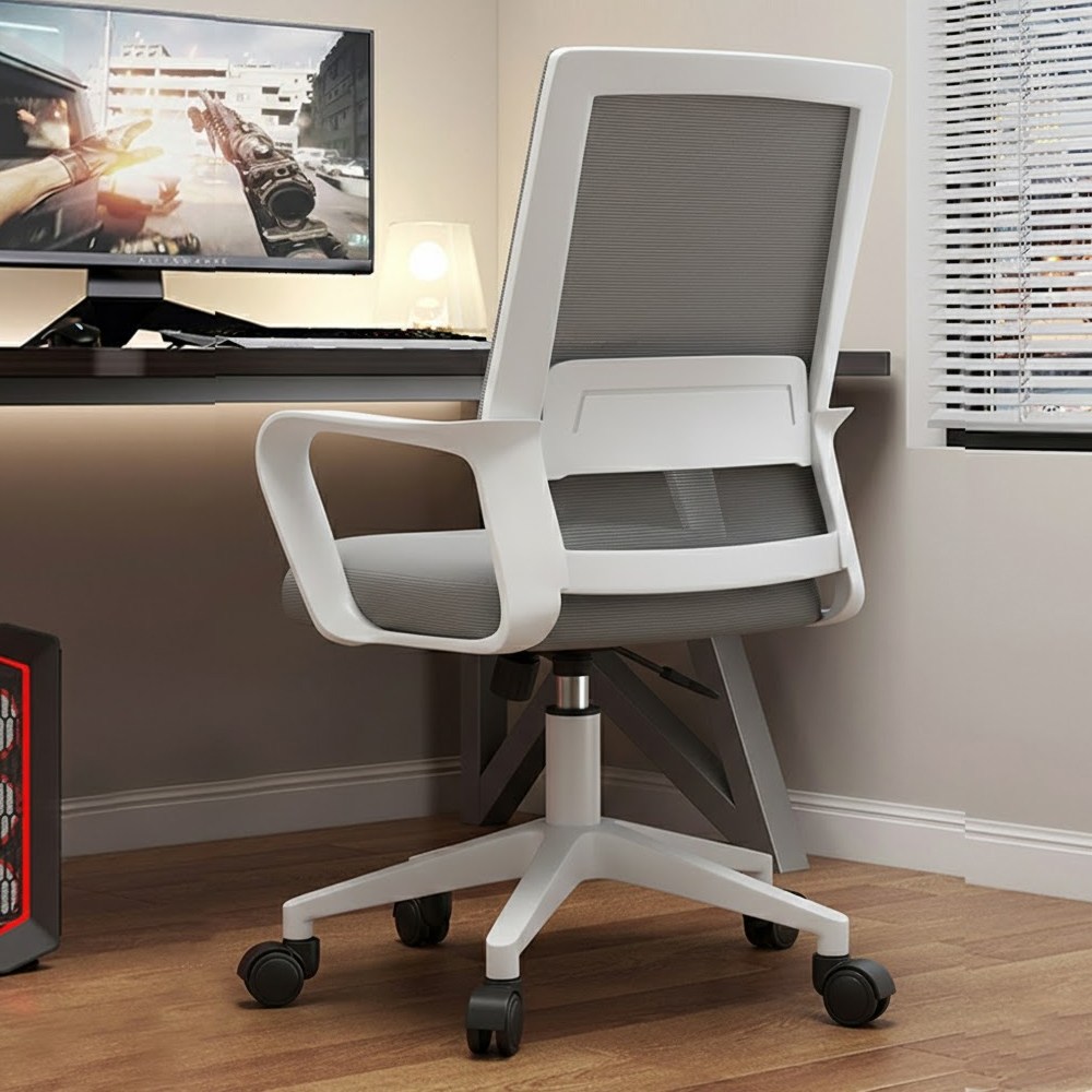리보아 편안한 사무용 컴퓨터 메쉬 의자, 그레이 화이트 53,070원