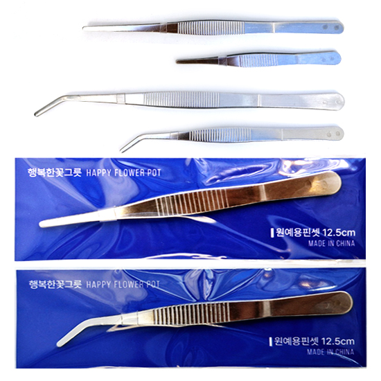일반형 직선곡선핀셋 미세핀셋 총포형핀셋 다육화분 하엽제거 다육식물 집게 12.5cm 14cm 16cm 18cm 20cm 25cm 30cm 3,500원