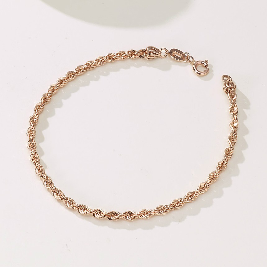 제이로사 14k 이태리 트위스트 체인 팔찌 (핑크골드) 여성 데일리 심플 레이어드 323,000원