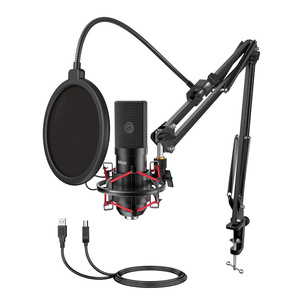 붐 암 스탠드 팝 필터가 장착된 피파인 USB 마이크 세트, PC 데스크톱 노트북 컴퓨터와 플러그 앤 플레이, 홈 스튜디오용 스트리밍 팟캐스트 악기 키트 T732 134,700원