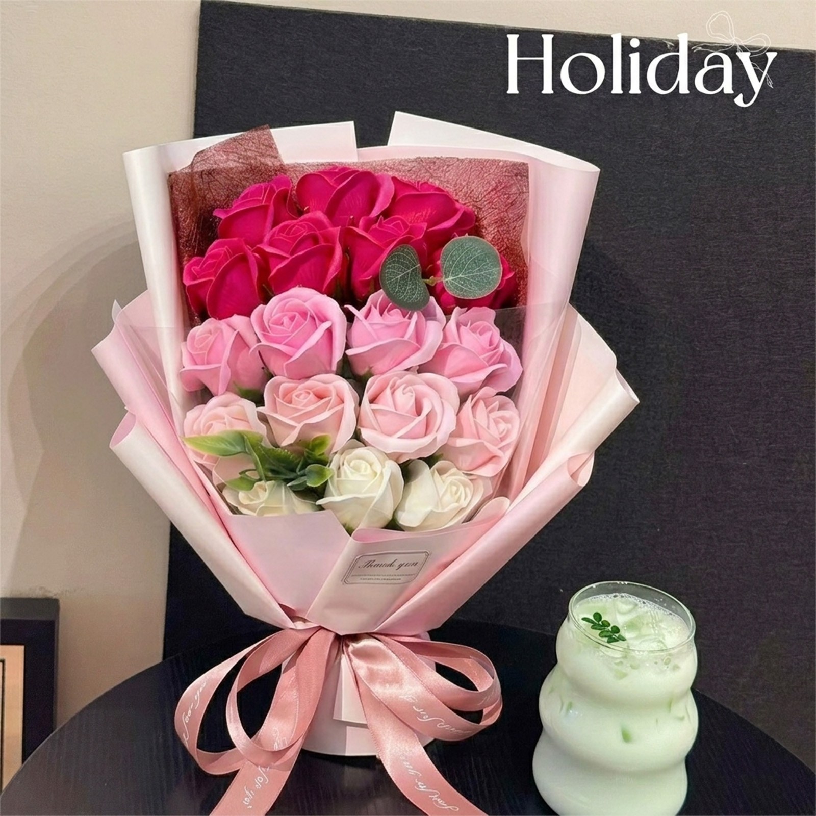 Leesheer 시들지 않는 장미 꽃다발  LED 비누 꽃다발 기념일 선물+선물함 12,900원