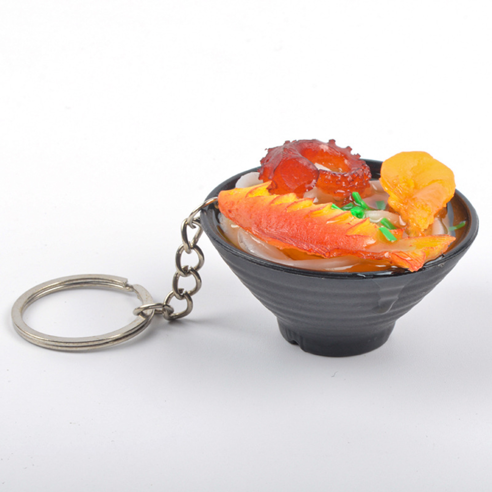[키링]키캡 키보드 키링 미니 라면 키홀더 미니어처 라면 열쇠고리 귀여운 라면 모형 액세서리, 1개, 오징어 수염 굴비국수 15,000원