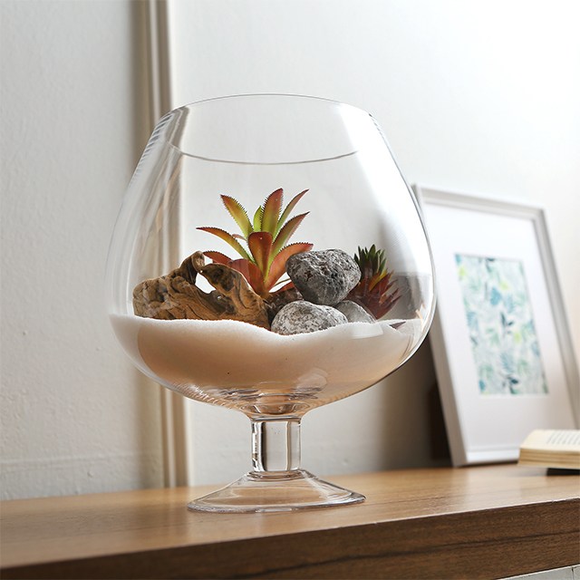 와인잔 유리어항 꽃화병 (미니) 8,000원