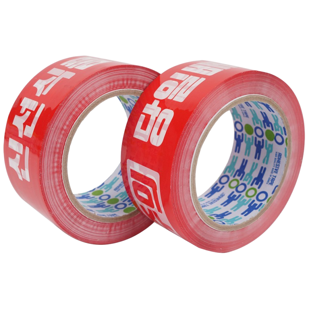 우림테이프 신선식품 취급주의 당일발송 빨강바탕 인쇄테이프 80m  40개 46,400원