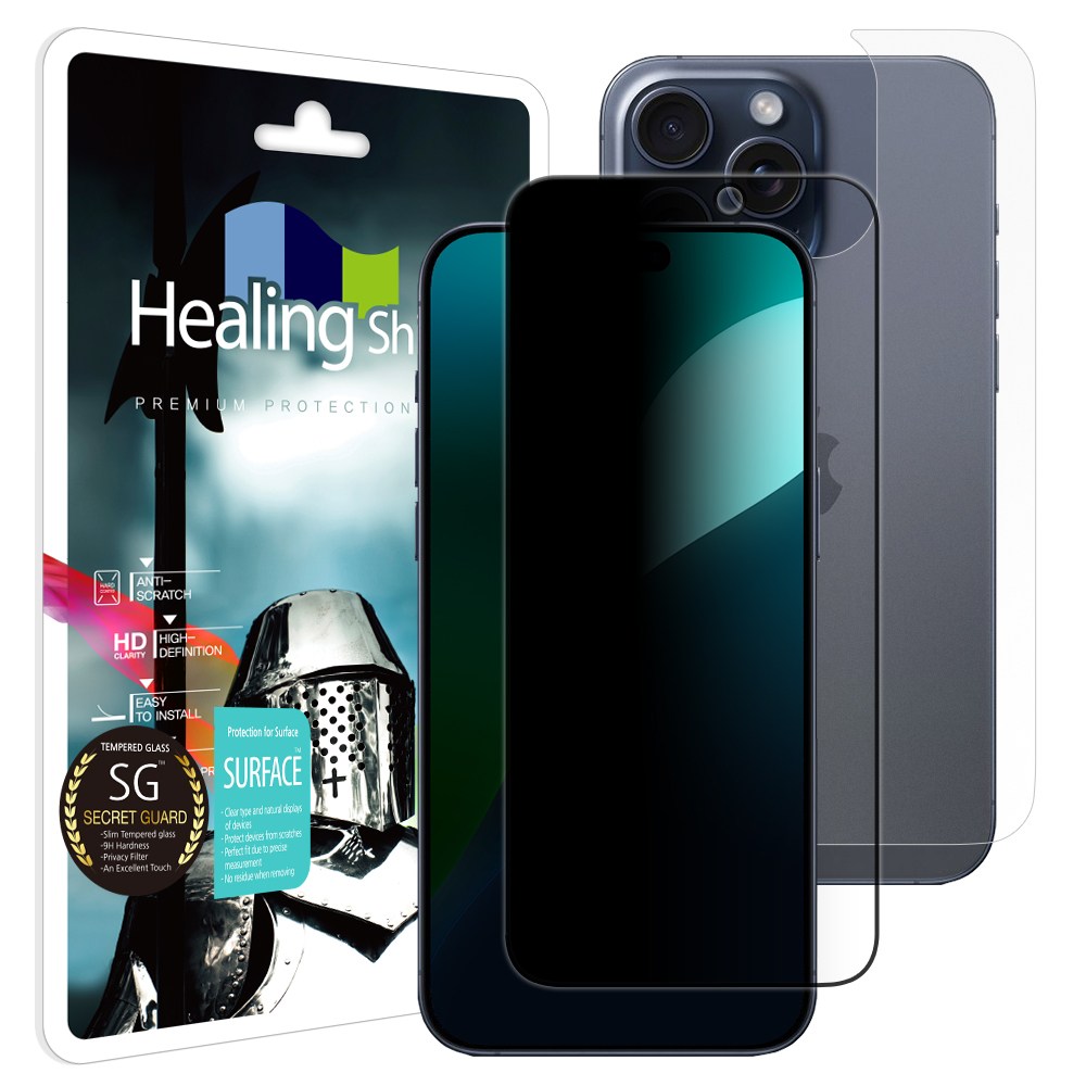 아이폰16 프로맥스 3D 풀커버 9H 사생활 정보보안 액정보호 강화유리필름 1매 후면1매 18,720원