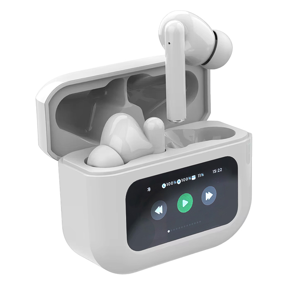 액센 LED 한글 스크린 ANC 블루투스 이어폰, N700, 화이트, 5.5시간, 방수가능, N700, 화이트 23,800원