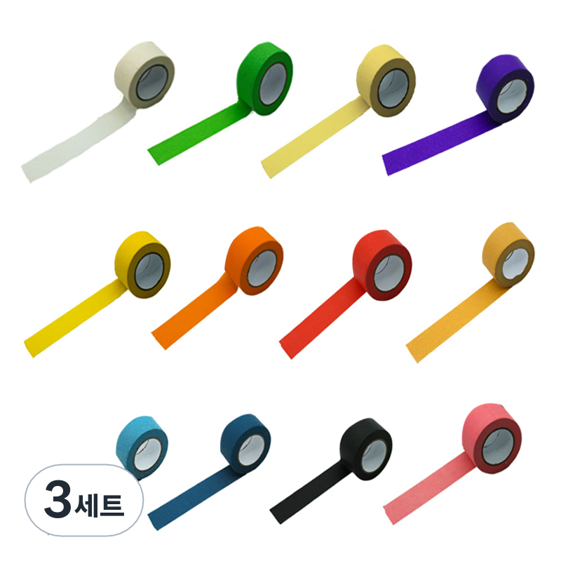 만들하비 컬러 종이 마스킹 테이프 1.5cm x 13m 12종 세트, 혼합색상, 3세트 35,700원
