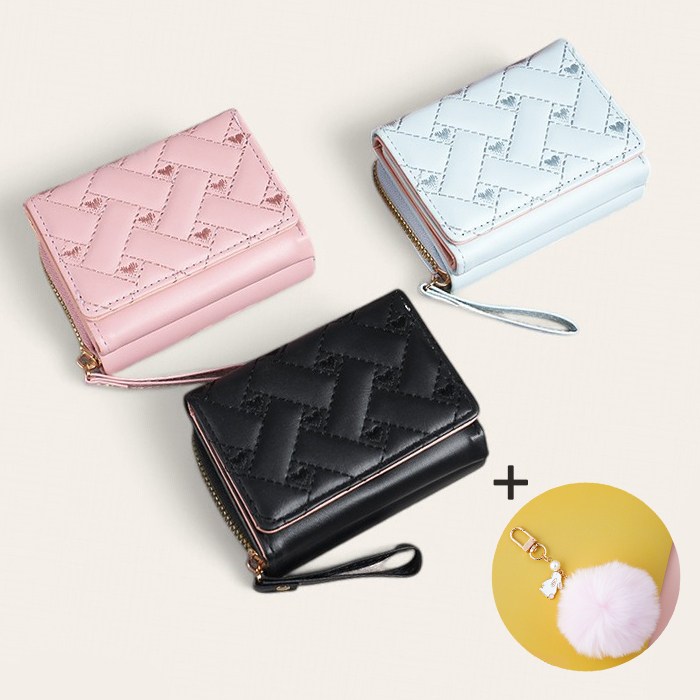 루나피노 하트 동전 스티치 지갑 학생 반지갑 생일선물 여학생 지갑 17,800원