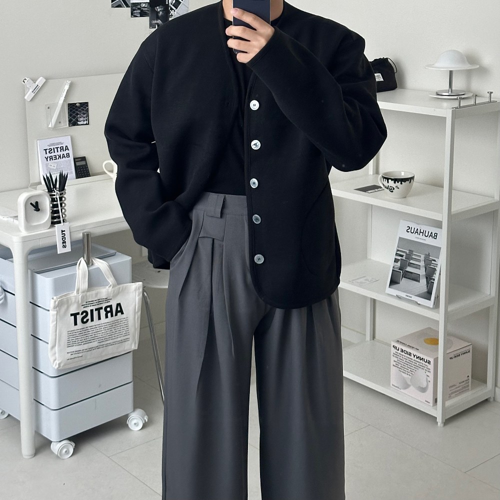 르위 캐주얼 가디건 스판 이중지 오버핏 긴팔 간절기 아우터 자켓 빅사이즈 36,000원