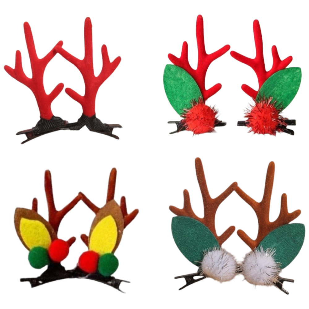 엠디픽 4개 집게핀 머리핀 루돌프 크리스마스 성탄절 소품 파티 15,900원
