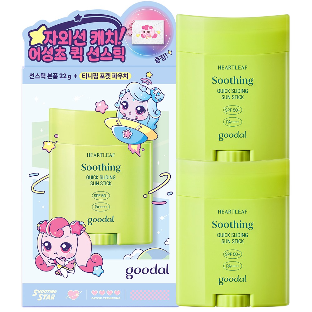 [티니핑에디션] 구달 어성초 진정 퀵 슬라이딩 선스틱 기획세트, 22g, 1개 14,900원