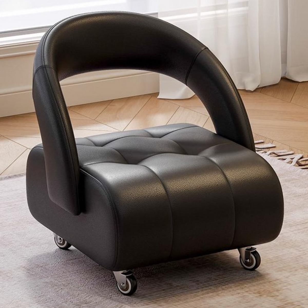 고급 낮은의자 거실용 매장 감성 소파 인테리어 스툴의자 바퀴보조의자, 현재가 59,900원