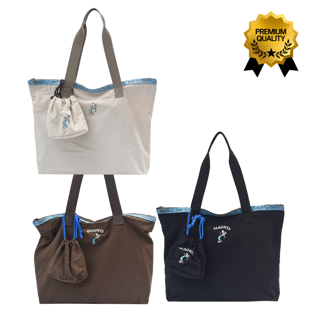 {당일배송} 차차앤코 센스폭발 고퀼리티 업그레이드 스누피에코백+파우치세트 초경량 대용량 데일리백 캐리어연결보조백 85,760원