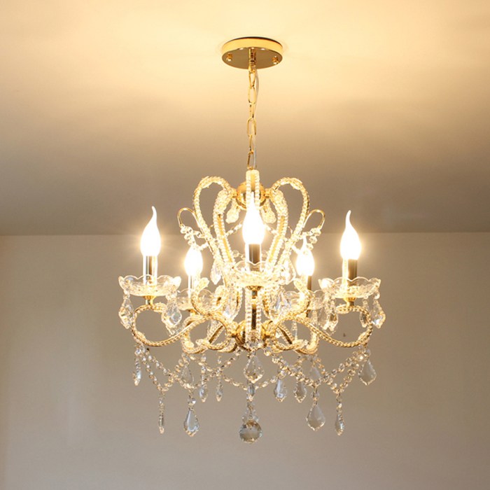 [데코하우스] 에슐리5등 프리미엄골드_국내 완조립상품(당일발송)주방식탁안방거실조명등 141,500원