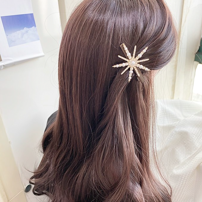 레인걸 큐빅 진주 여성 앞머리용 집게핀 앞머리핀 헤어핀 9,900원