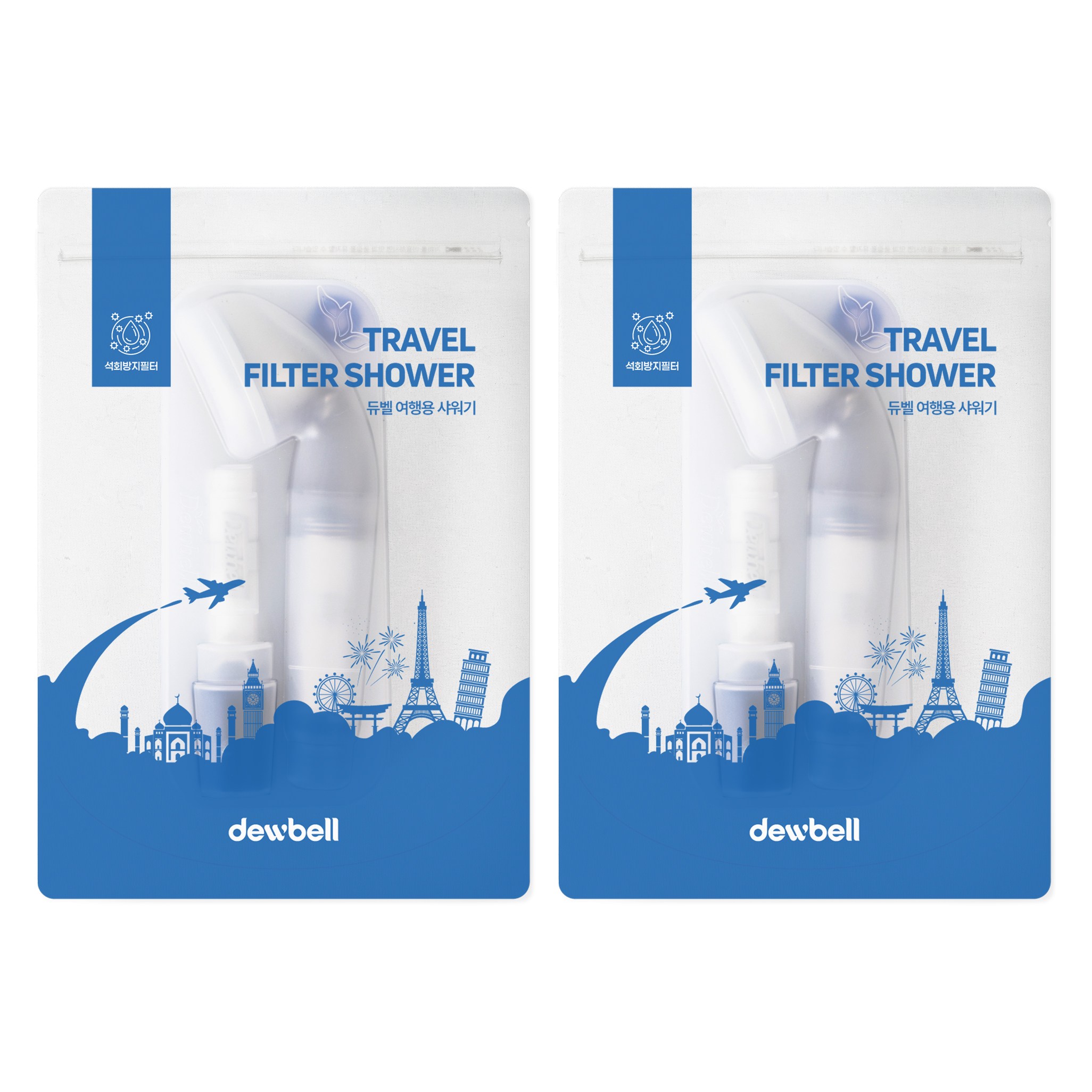 1+1 듀벨 여행용 샤워기세트 + 추가증정필터, 석회필터세트, 2개 38,100원